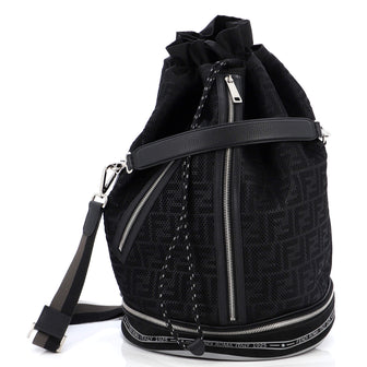 Fendi Mon Tresor Holdall Bucket Bag Zucca Canvas Large