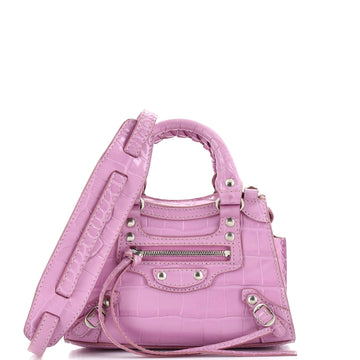 Balenciaga Neo Classic City Bag Crocodile Embossed Leather Nano