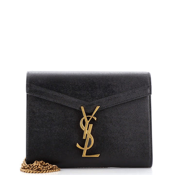 Saint Laurent Cassandra Chain Wallet Leather Mini