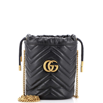 Gucci GG Marmont Bucket Bag Matelasse Leather Mini