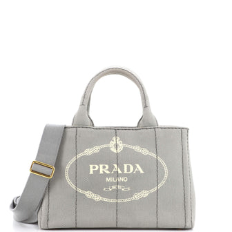 Prada Canapa Convertible Tote Canvas Mini