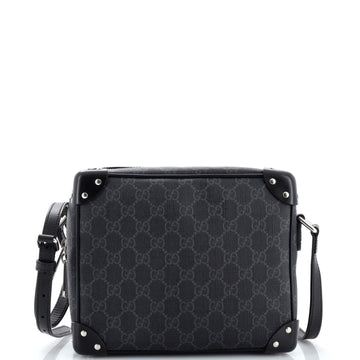 Gucci Trunk Shoulder Bag GG Coated Canvas with Studded Leather