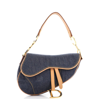 Christian Dior Vintage Saddle Bag Denim Medium