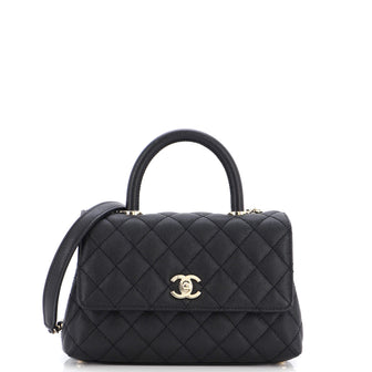 Chanel Coco Top Handle Bag Quilted Caviar Mini