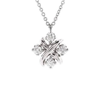 Tiffany & Co. Schlumberger Lynn Pendant Necklace Platinum with Diamonds