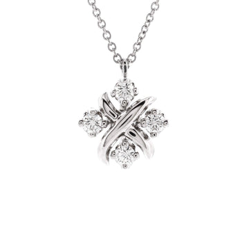 Tiffany & Co. Schlumberger Lynn Pendant Necklace Platinum with Diamonds