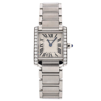 Cartier Tank Francaise Quartz Watch Stainless Steel with Diamond Bezel 20