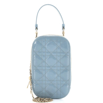 Christian Dior Lady Dior Phone Holder on Chain Cannage Quilt Patent