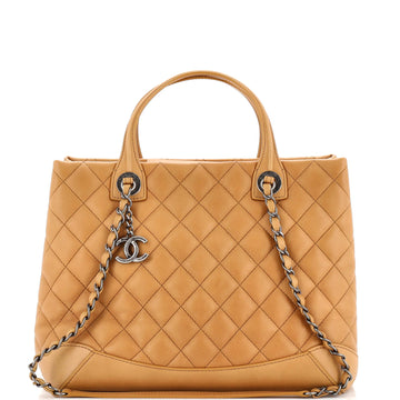 Chanel Easy Shopping Tote Quilted Calfskin Small