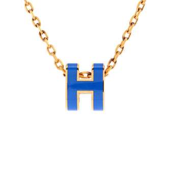 Hermes Pop H Pendant Chain Necklace Metal and Enamel Mini