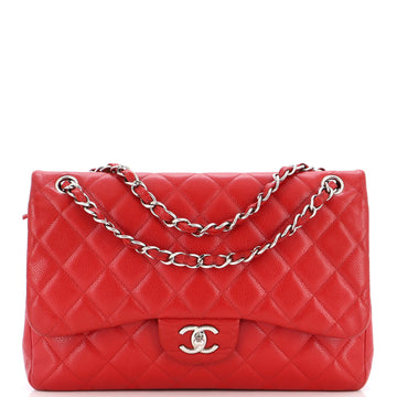 Chanel Classic Double Flap Bag Quilted Caviar Jumbo