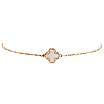 Van Cleef & Arpels Sweet Alhambra Bracelet 18K Yellow Gold and Mother of Pearl