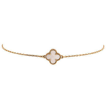 Van Cleef & Arpels Sweet Alhambra Bracelet 18K Yellow Gold and Mother of Pearl