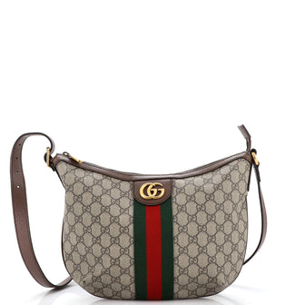 Gucci Ophidia Half Moon Hobo GG Coated Canvas Small
