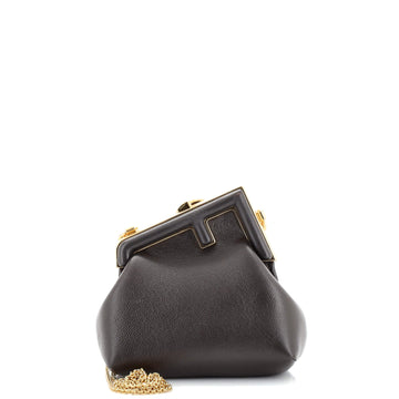 Fendi First Charm Crossbody Bag Leather Nano