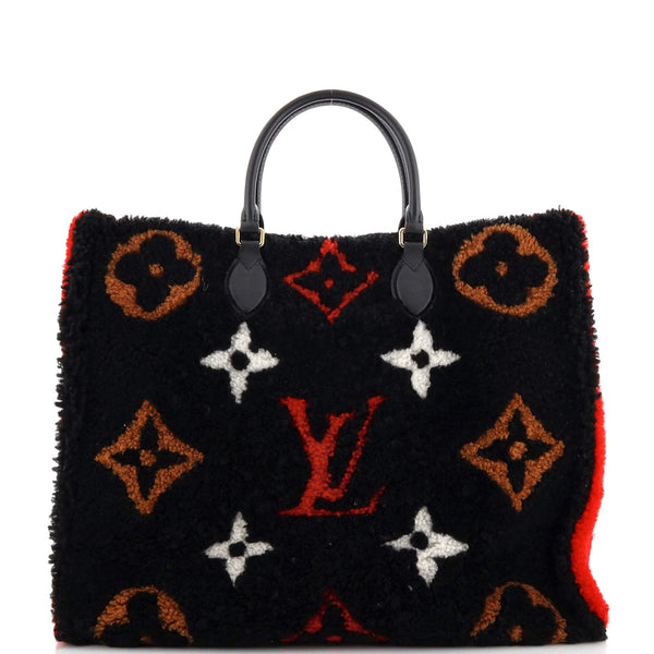 Louis Vuitton Onthego Monogram Teddy Fleece Black in Fleece with