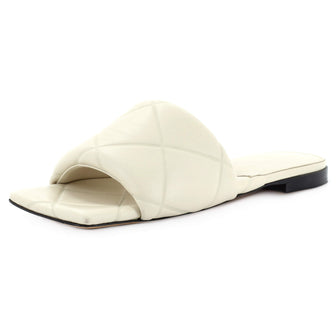 Bottega Veneta Women's Rubber Lido Flat Sandals Quilted Embossed Leather