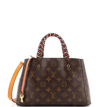 Louis Vuitton Braided Handle Montaigne Handbag Monogram Canvas BB