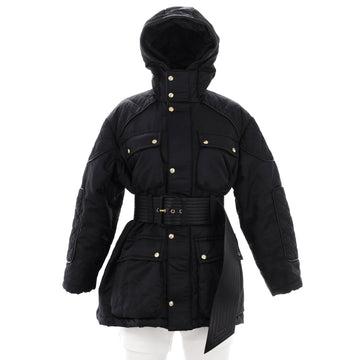 Tom Ford Women's Hooded Belted Puffer Jacket Quilted Polyamide with Down Blend and Leather