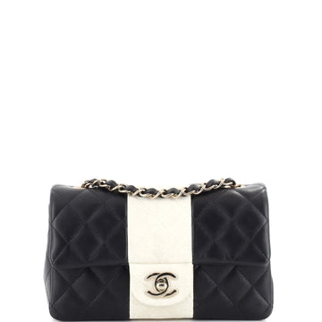 Chanel Bicolor Classic Single Flap Bag Quilted Lambskin Mini