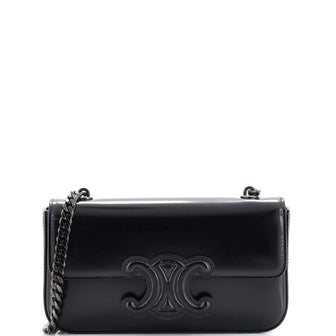 Celine Triomphe Chain Shoulder Bag Leather Small