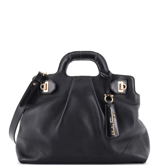 Salvatore Ferragamo Gancini Handle Tote Leather Large