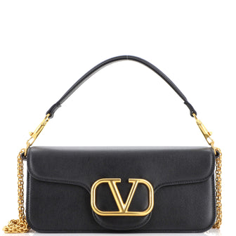 Valentino Garavani VLogo Loco Flap Shoulder Bag Leather Medium