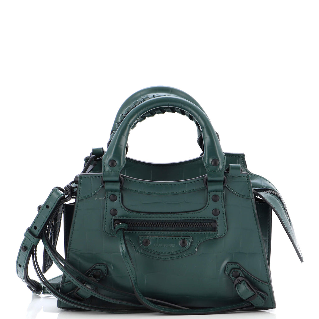 BALENCIAGA: Neo classic city mini bag in leather - Green | Balenciaga  crossbody bags 638524 15Y4Y online at