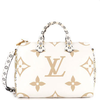 Louis Vuitton Green & White Speedy Bandoulière 20 Bag