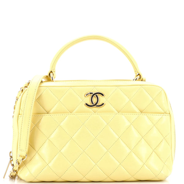 Chanel Quilted Small Trendy CC Bowling Bag Black Lambskin Gold