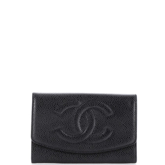 Chanel Vintage Timeless CC Flap Card Case Caviar Mini