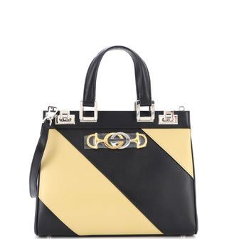 Gucci Zumi Top Handle Bag Striped Leather Small