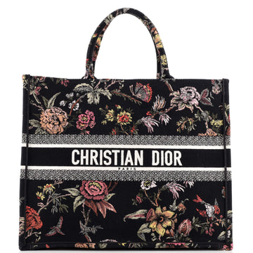 Christian Dior Book Tote Embroidered Canvas Large