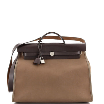Hermes Herbag Zip Leather and Toile 39
