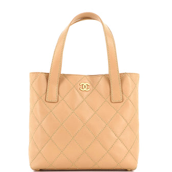 Chanel Surpique Tote Quilted Leather Small