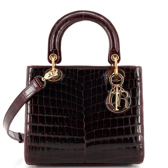 Christian Dior Lady Dior Bag Crocodile Medium