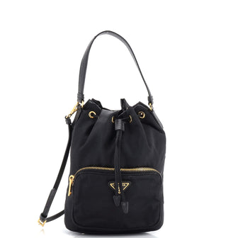 Prada Drawstring Bucket Bag Tessuto Small
