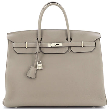 Hermes Birkin Handbag Grey Togo with Palladium Hardware 40