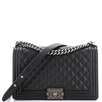 Chanel Boy Flap Bag Quilted Caviar New Medium