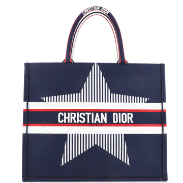 Christian Dior Dioralps Book Tote Embroidered Canvas Large