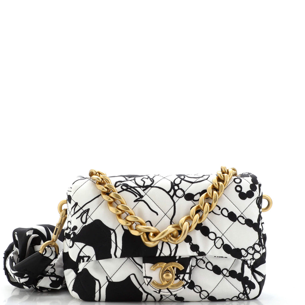Chanel Deer Coco Flap Bag Quilted Printed Canvas Mini Print 2160972