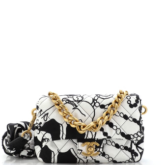 Chanel Deer Coco Flap Bag Quilted Printed Canvas Mini