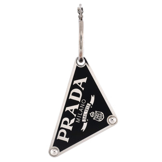 Prada Triangle Logo Drop Single Earring Earrings Metal and Enamel