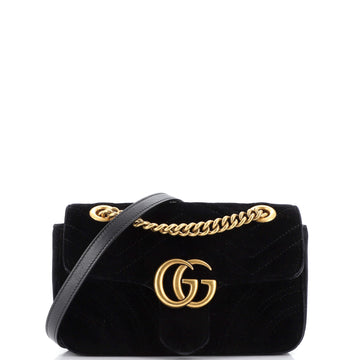Gucci GG Marmont Flap Bag Matelasse Velvet Mini