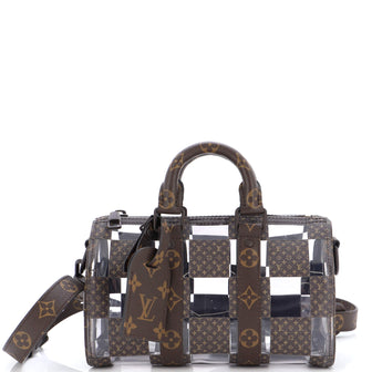 Louis Vuitton Brown Coated Canvas Monogram Keepall Gold Hardware