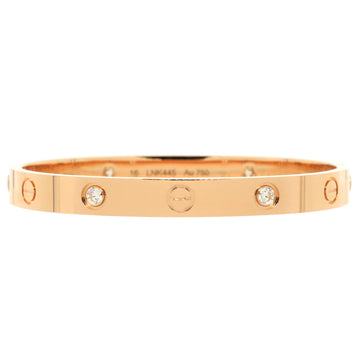 Cartier Love 4 Diamond Bracelet 18K Rose Gold with Diamonds
