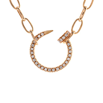 Cartier Juste un Clou Chain Pendant Necklace 18K Rose Gold and Pave Diamonds