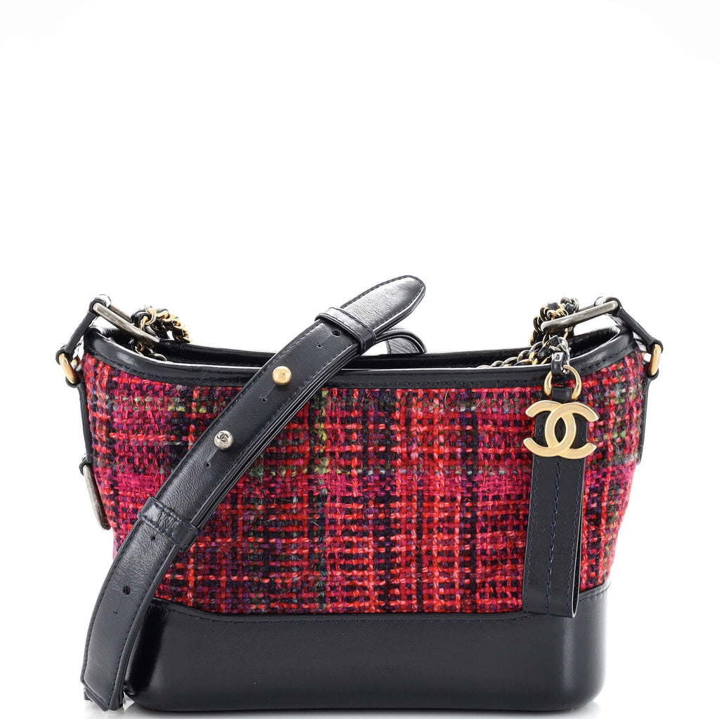 CHANEL, Bags, Chanel Gabrielle Hobo Quilted Tweed And Calfskin Small Pink