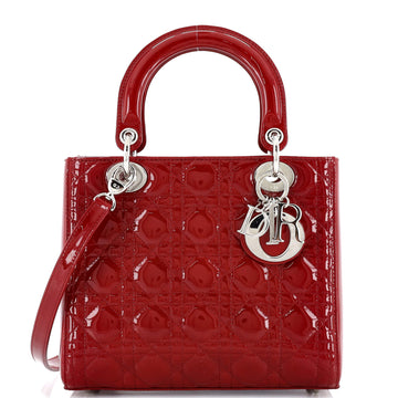 Christian Dior Lady Dior Bag Cannage Quilt Patent Medium