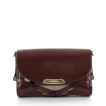 Burberry Bridle Abbott Crossbody House Check Canvas and Brown 2163002